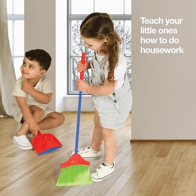 Play22 Kids Cleaning Set 4 Piece - Toy Cleaning Set Includes Broom, Mop, Brush, Dust Pan - Toy Kitchen Toddler Set is A Great Toy Gift for Boys & Girls