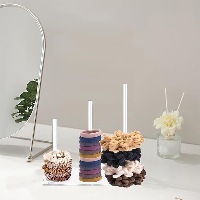 1Pc Acrylic Scrunchie Holder Stand Hair Scrunchy Display Storage Hair Elastics Storage Organizer Scrunchie Rack Hair Ties Holder Storage for Hair Ties