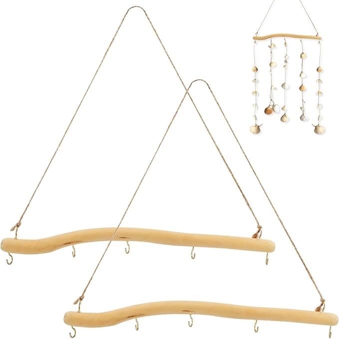 2Pcs 15inch Driftwood Wall Hanging Jewelry Hanger, Natural Driftwood Decorative Branches Farmhouse Vintage Wooden Hook, Drift Wood Pieces for Crafts Jewelry Organizers (COLOR:nature)