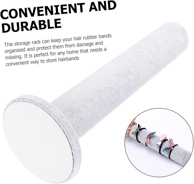 VALICLUD Velvet Hair Hoops Display Rack Round Tube Design Hairband Organizer for Accessories Bracelet Holder for Desktop Use for Hair Rings Storage