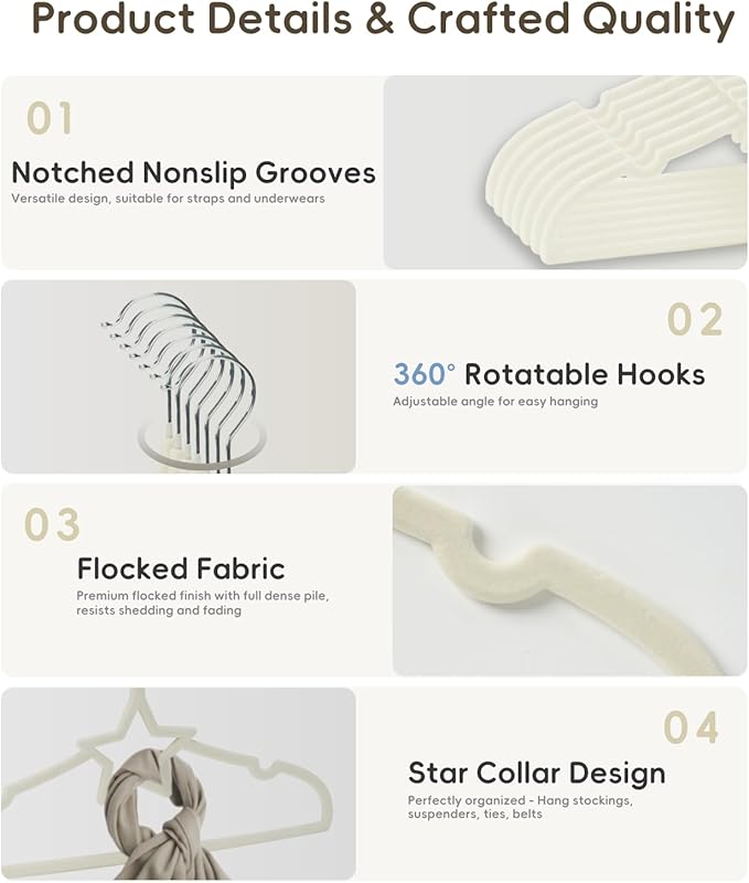 GoodtoU Baby Hangers, Velvet Hangers Kids Hangers 50 Pack for Toddler Infant Childrens Child Small Coats Pants Clothes Closet Organizers and Storage 12.6 Inch