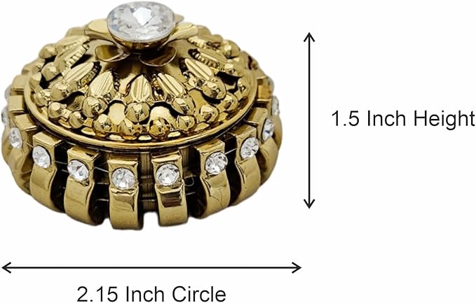 Gold Plated Metal Handmade Sleek Design Unique Style Jewellery Organizer Small Storage Box 2.15 X 1.5 IN Handicraft Wedding Gift and Ideal For Return Gifting (Pack Of 2)