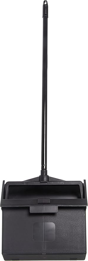 Carlisle FoodService Products Duo-Pan Upright Dust Pan with Serrated Yoke for Home, Restaurants, Kitchen, Lobby, And Office, Plastic, 30 Inches, Black