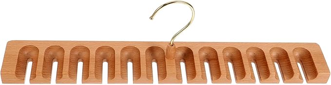 Beech Wood Strap Rack and Organizer for Closet Wall Mount Strap Holder Multiple Hooks Space-Saving Accessory Organizer and Ties in Wardrobe Storage