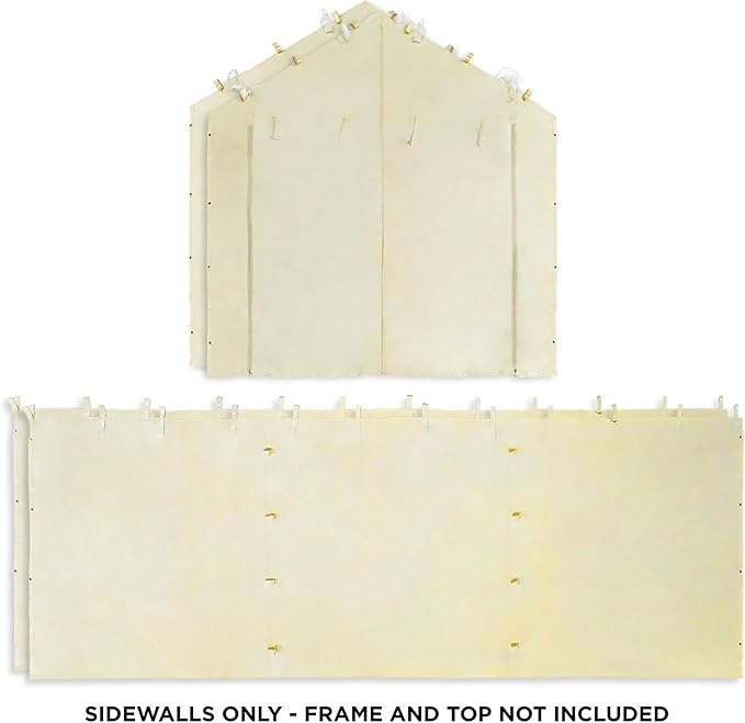 Caravan Canopy Tent Sidewalls for Mega Domain Carport with Straps, Ideal for Garage Storage, Inflatable Garage Covering, Tan (Sidewalls Only)