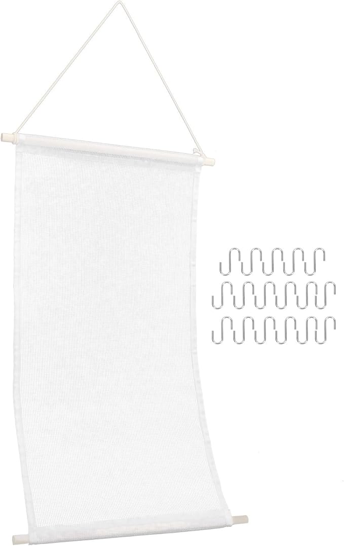 Garneck Hanging Earring Organizer Wall Holder with 17 Hooks Mesh Jewelry Display Rack for Earrings Storage Home Accessory Organizer