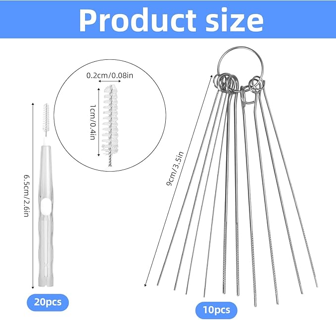 30pcs Shower Head Cleaner Tools, Shower Head Cleaning Brushes Multi-Sized Showerhead Unclogger Cleaner Picks Anti-Clogging for Bathroom Small Hole Tiny Nozzle Gaps Slot