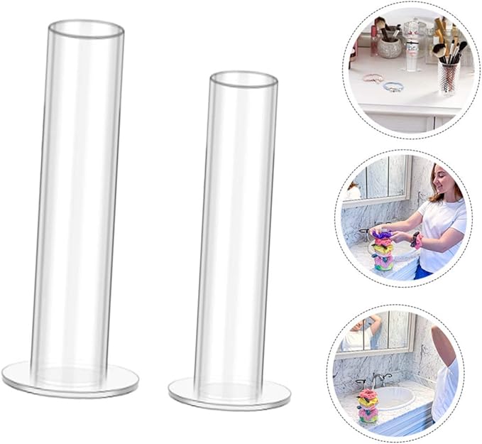 2Pcs Hair Tie Storage Racks Durable Acrylic Hair Ring Organizers for Accessories Display for Bedroom Vanity Bathroom Counter Keeps Hairbands Tangle