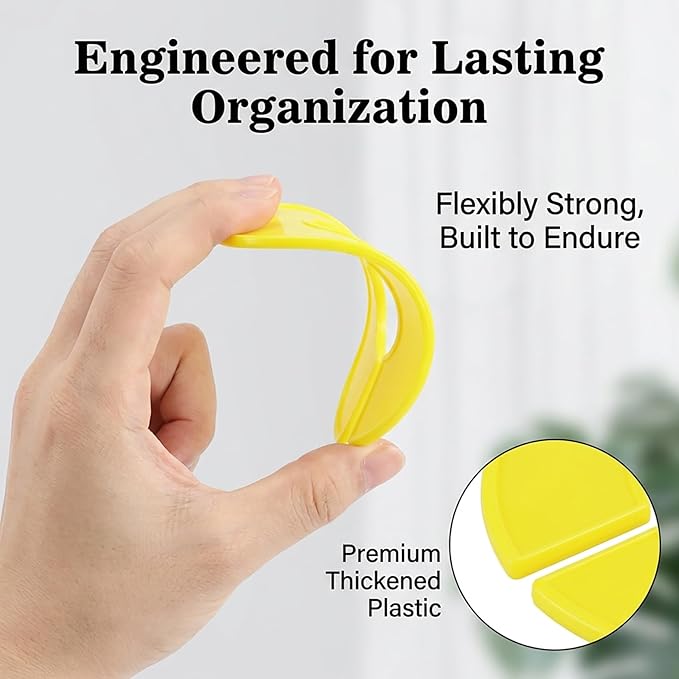 Sukh Closet Dividers 30pcs - Plastic Clothes Organizer Shelf Tags Labels for Clothing Rack Wardrobe Store Warehouse Nursery Must Haves Boutique Supplies Sturdy Durable Flexible No Burrs (Yellow)