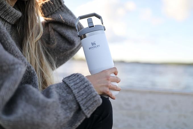 Stanley IceFlow Flip Straw Tumbler with Handle 30 oz | Twist On Lid and Flip Up Straw | Leak Resistant Water Bottle | Insulated Stainless Steel |BPA-Free | Polar