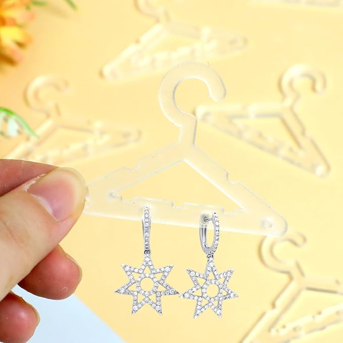 40pcs Clear Acrylic Earring Hangers - Mini Jewelry Display Rack for Dangling Earrings, Organizer for Retail Store or Home Decor (Hangers Only)