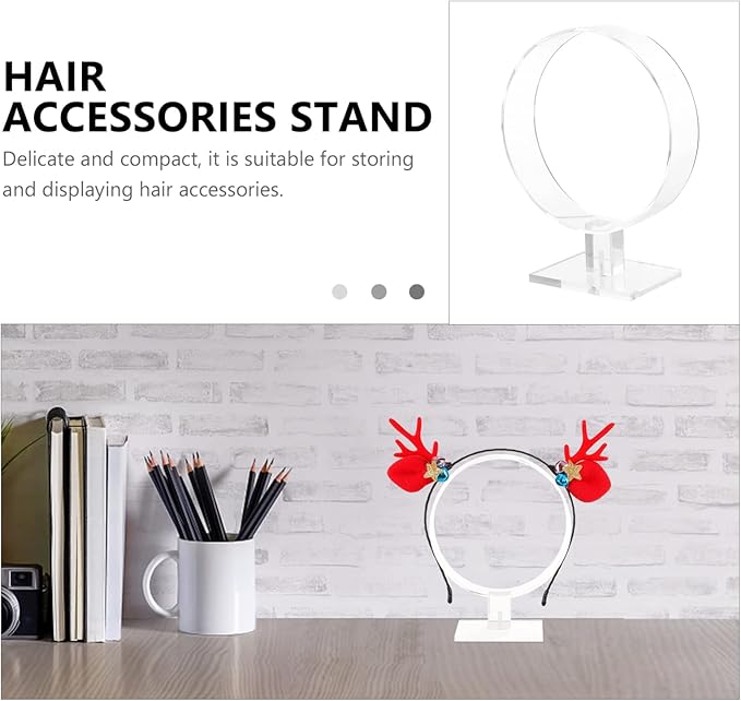 Acrylic Headband Display Stand for Hair Accessories Organizer Stylish Round Shape Rack to Showcase Hairbands and Headpieces for Girls Rooms and Gifts