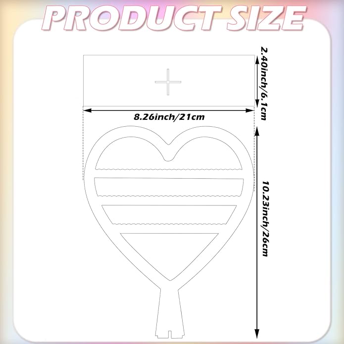 Qunclay Earring Holder Heart Shaped Jewelry Display with Holes 2 Tiers Earring Stand Aesthetic Cute Acrylic Rack for Women Dresser Nightstand Countertop Jewelry Organizer(Rainbow,1 Pcs)