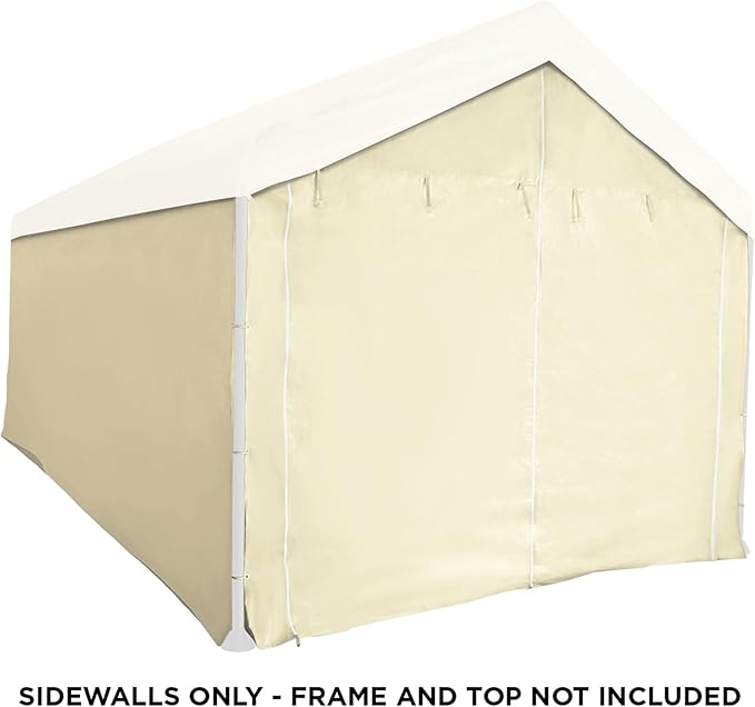 Caravan Canopy Tent Sidewalls for Mega Domain Carport with Straps, Ideal for Garage Storage, Inflatable Garage Covering, Tan (Sidewalls Only)