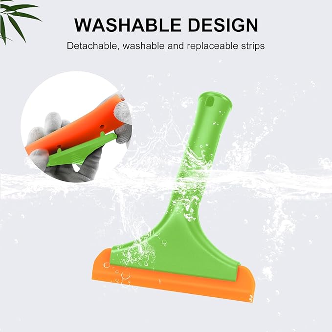 SetSail Shower Squeegee for Glass Doors Small Squeegee for Shower Glass Door Mini Silicone Window Squeegee for Car Windshield Cleaning, Green