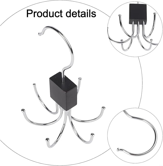 Belt Hanger for Closet Multi-Purpose 360° Rotatable Tank Top Hanger Tie Organizer for Closet Purse Holder for Closets Space-Saving Storage for Belt Bra Hat Tank Top Tie Scarf Purse (2PCS)