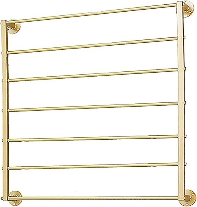 Wall Mounted Scarf Rack, Gold Silk Scarves Hijab Hanger Organizer Metal Racks Wrapping Tissue Paper Ribbon Holder Towels Storage Display for Flower Shop Retail Store (Gold, 7T-31.5×35.4IN)