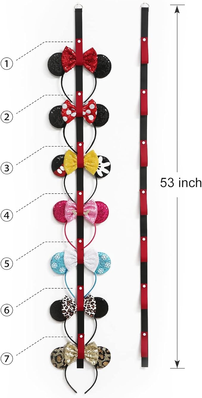 2Pcs Mouse Ears Headband Holder Hanging Wall Display Decor Bow Headpiece Hair Accessories Hanger Organizer