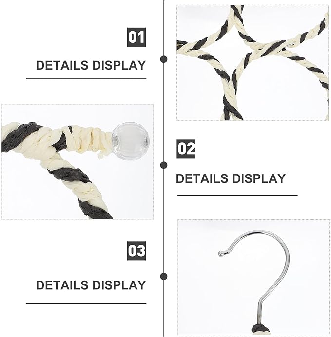 Creative Paper Rattan Scarf Rack 28-Ring Scarf Organizer Holder Clothes Hanging Ring Wardrobe Storage Neckties Ties Space-Saving Closet Accessory Organizer Random Color