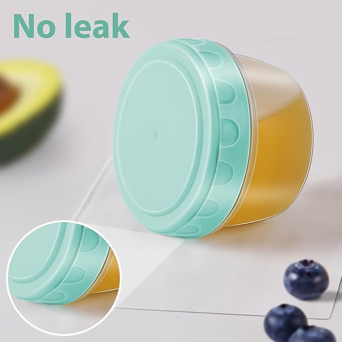 Salad Dressing Container to Go with lids,Dishwasher and Microwave Safe Tiny Condiment Containers with Graduated Lines, Reusable and Leakproof Small Sauce Containers for Lunch Box 6 Pcs 2.7 OZ Mixed 1