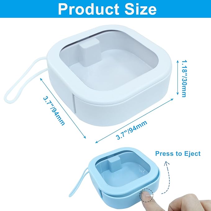 Zorfeter 2 Pack Portable Hair Tie Organizer, Small Hair Accessories Holder Clip Jewelry Organizer, Stackable Storage Box for Travel/Girls Women(Blue and White)