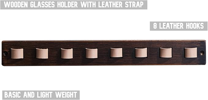 Gifts for Men Sunglass Organizer Wall Mounted Sunglasses Rack Wood Sun Glasses Holder for Multiple Glasses Hanger Storage Unique Birthday Gifts for Husband Dad