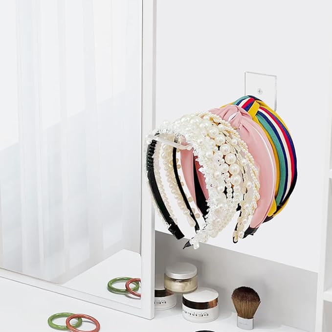 Bigfety Acrylic Headband Holder Wall, 5 Pack Clear Hanging Headband Organizer Storage for Girls Women
