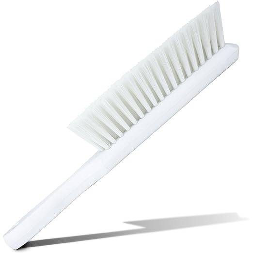 SPARTA Handheld Soft Counter Brush 8 Inch Bristle Span, Multi-Use Dust Brush with 5 Inch Handle for Tables, Countertops, and Delicate Surfaces, Polyester, White, (Pack of 6)