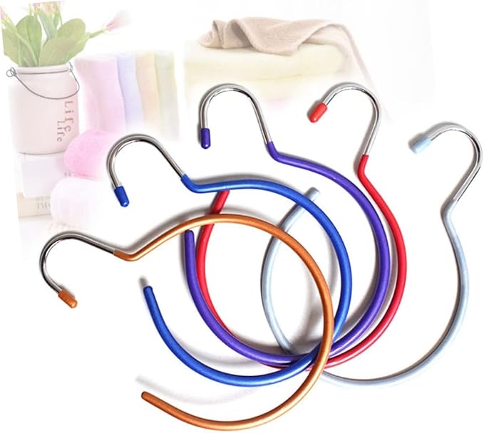 PRETYZOOM 4pcs Plastic Multi-Functional Clothes and Accessories Organizer Hanger for Scarves Belts and Ties Space-Saving Design Heavy Duty Hooks