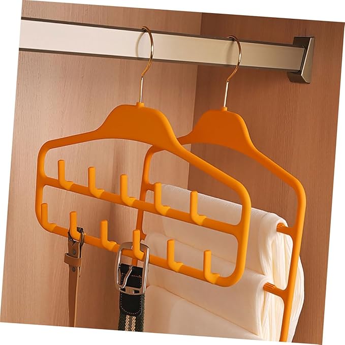 2pcs Multi-Functional Belt Hanger Organizer Hook Tie Scarf Storage Rack for Closet Maximize Closet Space Versatile Hanging Design
