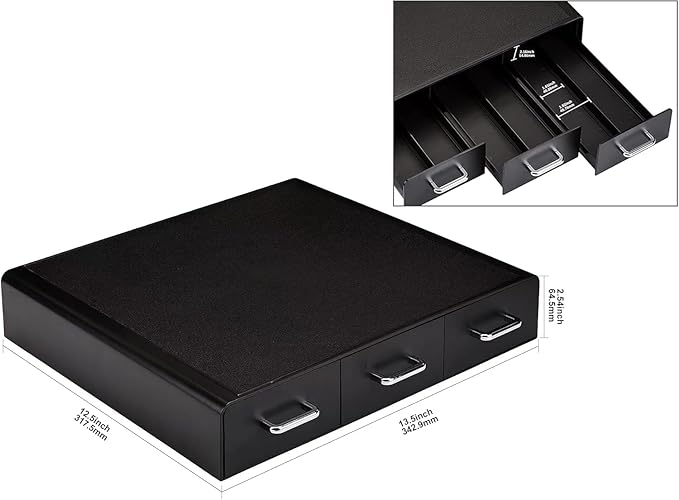 Amazon Basics K-Cup Compatible Coffee Pod Storage Drawer, 3 Easy-Open Drawers, 36 Pod Capacity, Black