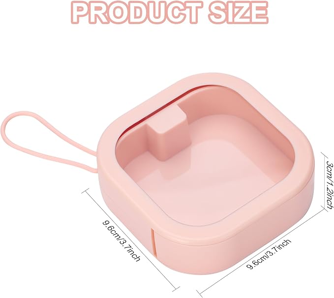 Soleebee 2pcs Portable Hair Tie Organizer Box Qtip Holder, Small Hair Accessory Containers Travel Hair Tie Holder Cotton Swab Dispenser Stackable or Hanging Small Items Storage Box (Pink)