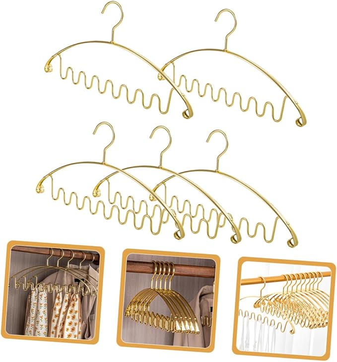 Vaguelly 5pcs Multi-Hook Belt Hanger Organizer Versatile Closet Supply for Belts Ties Scarves Space-Saving Design Non- Multi-Functional Accessory Organizer