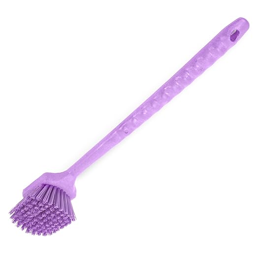 SPARTA 40501EC68 Plastic Large Scrub Brush, Kitchen Brush, Utility Brush With Long Handle For Cleaning, 20 Inches, Purple, (Pack of 6)