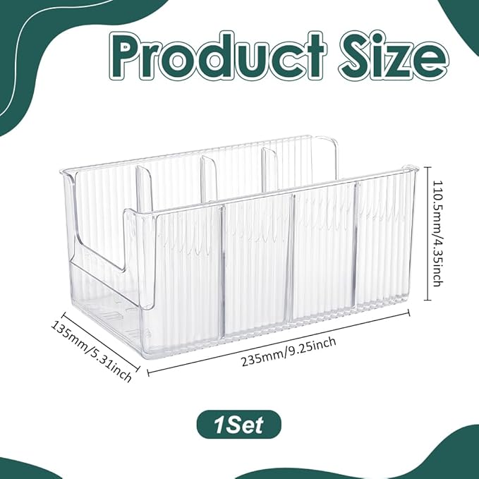 UNICRAFTALE Stretchable Belt Organizer PET Belt Storage Holder Display Case with 5 Compartments Clear Containers Storage Holder for Watches Tie Jewelry and Accessories for Closet 9.25"x5.3"x4.33"