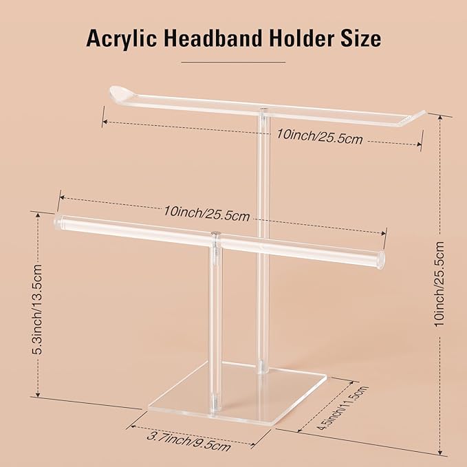 Headband Holder Scrunchie Holders Acrylic, Clear Hair Ties Stand Organizer, Headband Display Stand, Scrunchie Storage Organizers, Hair Accessories Organizer for Women and Girls