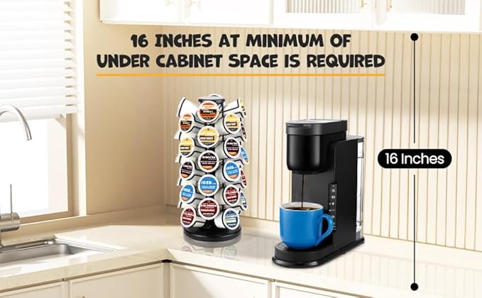 K Cup Holders,K Cup Holder, K Cups Holder,K Cup Carousel, Coffee Pods Holder Storage Organizer Stand,No Assembly Required,Black (Capacity of 40 Pods, Black)