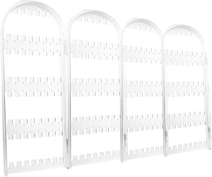 CHILDWEET Acrylic Earring Necklace Display Rack Jewelry Organizer Multi-layer Rotating Jewelry Holder for Home Desktop Storage and Hanging Accessory Organizer