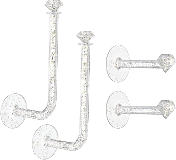 uxcell 4Pcs Headband Holder Organizer, Self Adhesive Scrunchie Holder Short Hair Accessories Organizer Storage Hair Ropes Bracelets Bangles Decor for Women and Girls, Clear