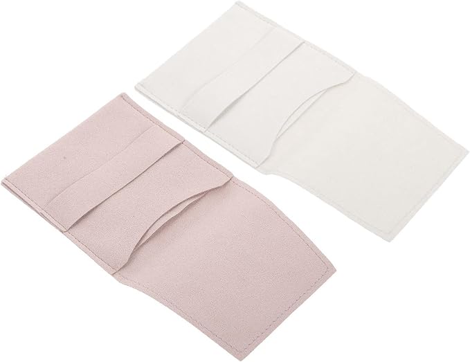 Kichvoe Double-layer Flannelette Jewelry Pouch Set Divider, Protective Necklace and Ring Storage Bag, Beige Light Pink, Multi-functional Accessory Organizer for Travel and Daily Use (2pcs)