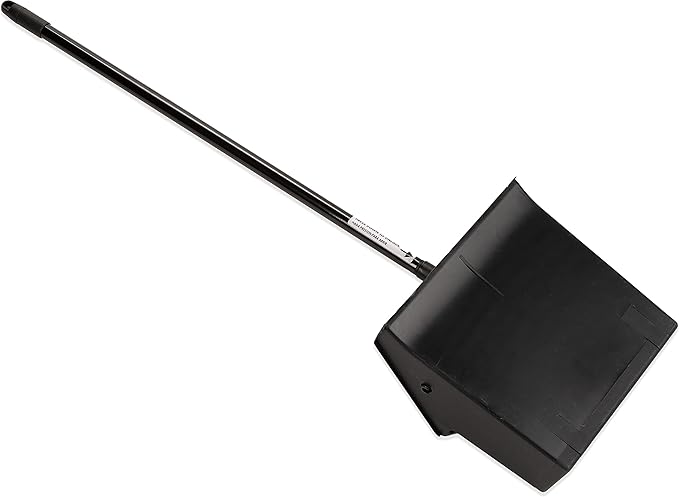 Carlisle FoodService Products Duo-Pan Upright Dust Pan with Serrated Yoke for Home, Restaurants, Kitchen, Lobby, And Office, Plastic, 30 Inches, Black