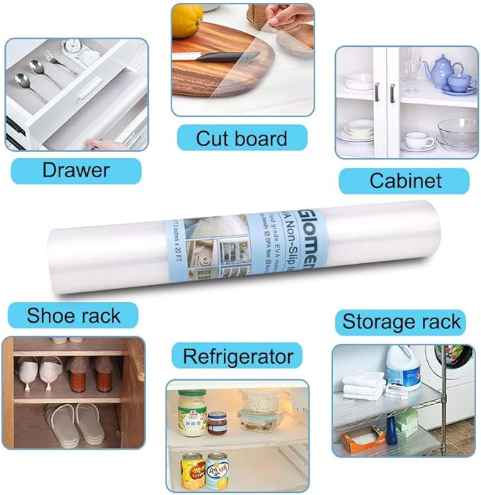 Refrigerator Liners, Fridge Mats, Washable Oil-Proof Fridge Pads Shelves Drawer Cabinet Liners, 17.5 Inches x 20 FT, Refrigerator Mats for Shelves (17.5 Inches x 20 FT)…