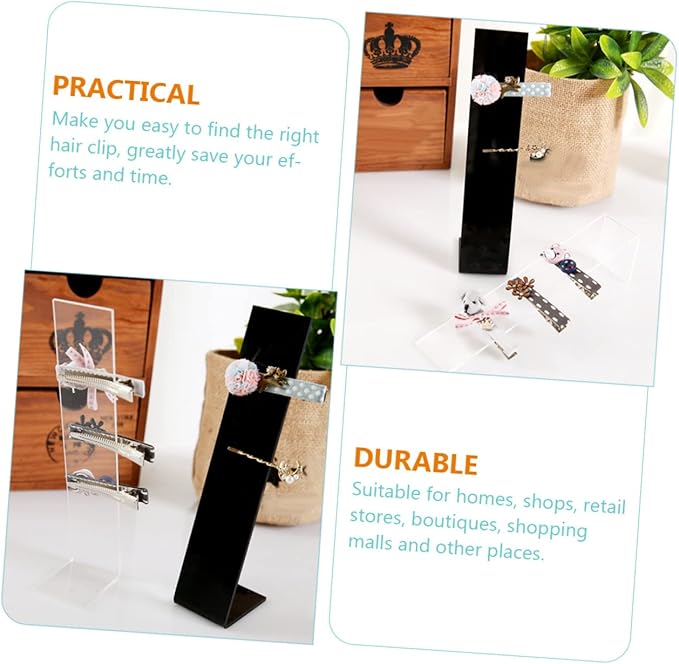 4pcs Acrylic Hair Clip Display Stand Organizer for Hairpins Barrettes Clips Compact Storage for Home Shops and Boutiques