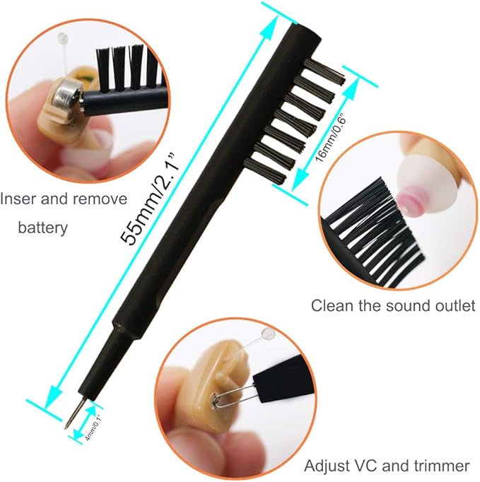 8 Pieces Hearing aid Amplifier Cleaning Tools, Earbuds/Headphones Cleaner Brush Kits with case