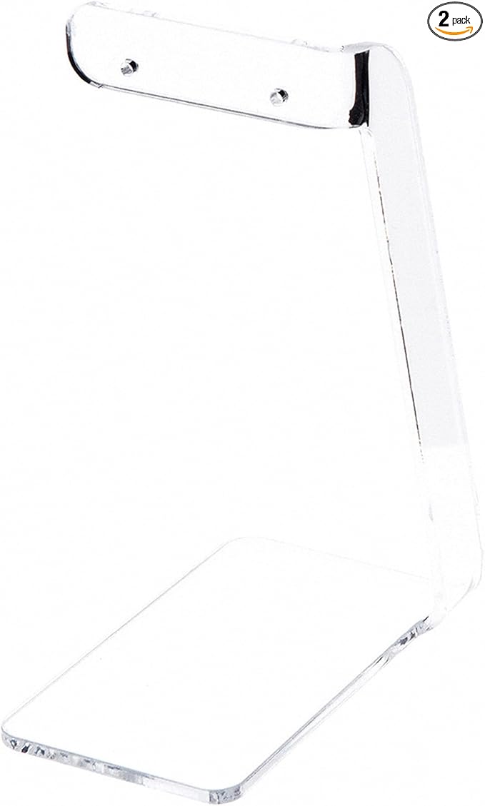 Plymor Clear Acrylic Signpost-Style Pair Hanging Earring Display Stand, 2.375" W x 3.5" D x 5" H (2 Pack)