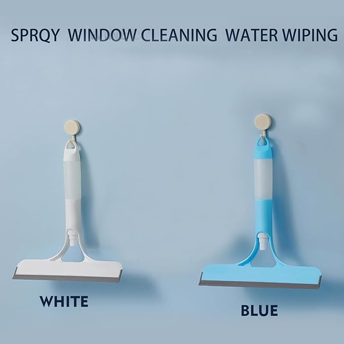 2Pcs 3-in-1 Spray Squeegee with Scraper & Scrubber | Window Cleaning Tool for Shower Glass, Car & Home | Multi-Purpose Cleaning Kit for Kitchen