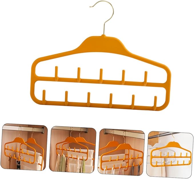 2pcs Multi-Functional Belt Hanger Organizer Hook Tie Scarf Storage Rack for Closet Maximize Closet Space Versatile Hanging Design