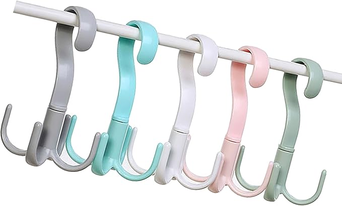 Rotatable 4 Claw Hanger, 8 Pcs Thickened Strong Load Storage Hook for Bra Tank Top Scarf Hat in Closet Organizer