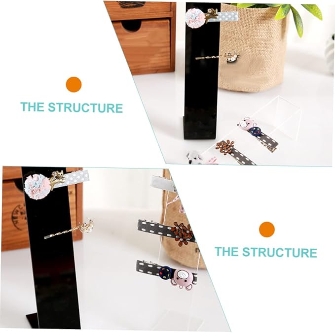4pcs Acrylic Hair Clip Display Stand Organizer for Hairpins Barrettes Clips Compact Storage for Home Shops and Boutiques