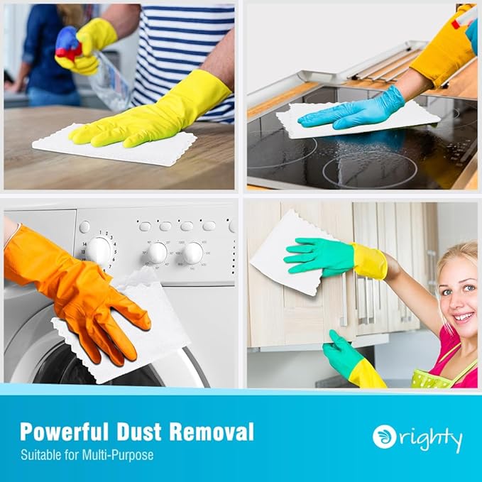 Orighty Microfiber Cleaning Cloth, 24 Pack Highly Absorbent Cleaning Supplies, Reusable Clean Rags for House, Microfiber Cloth for Kitchen, Window, Car Care, 11.5x11.5 inch White